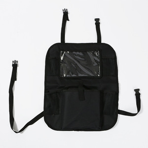 Bolsa de almacenamiento para respaldo de asiento de coche, tela Oxford negra, 4-7 bolsillos, organizadores para interior de coche - Product Image 5