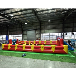 <span class=keywords><strong>Trampoline</strong></span> de football gonflable géant en PVC, durable, avec piscine à balles et but de football, pour usage commercial et jeux en extérieur - Product Image 2