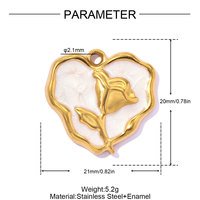 Nouveau Pendentif Cœur d'Amour Fleur Rose en Acier Inoxydable Personnalisable DIY 2026 pour Fabrication de Bijoux Colliers Accessoires Vente en Gros