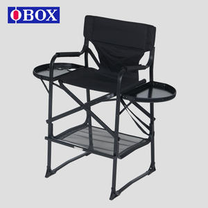 เก้าอี้แต่งหน้า OBOX อลูมิเนียมอัลลอย พับได้ พกพาสะดวก สำหรับร้านเสริมสวย พร้อมโต๊ะข้าง ดีไซน์ทันสมัย - Product Image 4