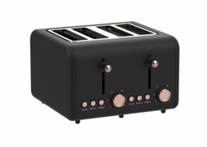 Tostadora BESTONE de 4 Rebanadas, Negra, Temporizador Mecánico, Función de Descongelar, Recalebar y Cancelar, Uso Doméstico - Product Image 2