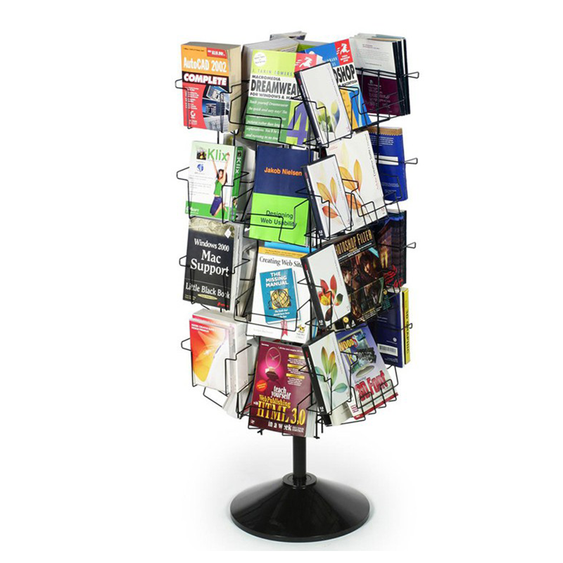 Apache Customized Light Duty Metal Brochure Display Racks for Book Store Supermarket Shelves
