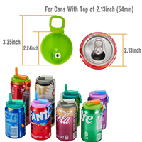 Couvre-boîtes écologiques pour boissons gazeuses, sans BPA, avec pailles, anti-déversement, réutilisables, hermétiques, pour canettes de soda