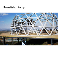 Kawagebo-Igloo en verre, tente dôme géodésique rougeoyante, camping extérieur de luxe, serre, 8m