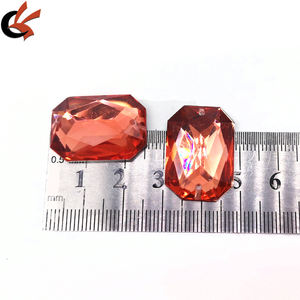 Pierre en résine octogonale rouge AB orange 18*25mm à dos plat, personnalisée, pour costumes de carnaval 2026 et vêtements de carnaval - Product Image 4