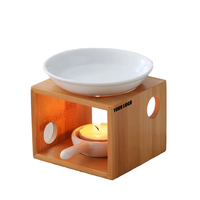 Diffuseur en bois d'aromathérapie pour huiles essentielles Bougies chauffe-plat Porte-encens Brûleur à cire parfumée