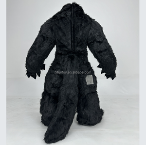 Realistico animale selvatico evento del partito lupo gonfiabile grande mascotte Costume gonfiabile cartone animato che cammina lupo nero Costume per adulti - Product Image 2