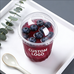 Vasos de Plástico Transparentes Desechables de Pared Simple de 16oz y 12oz con Tapas de 90mm de Diámetro para Postres, Helados, Gelatina y Mousse - Product Image 5