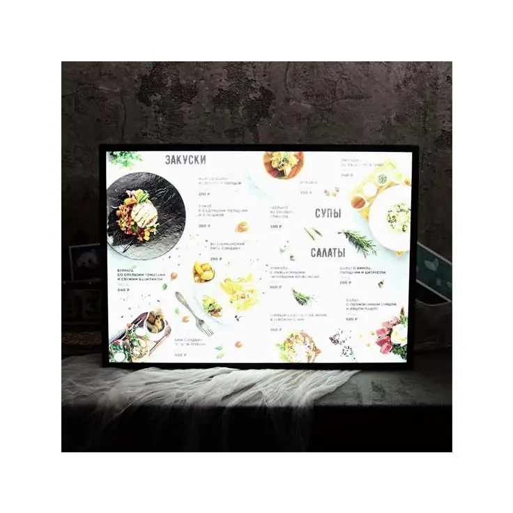 LED Electronic Restaurant frame menu picture light box led movie poster advertising light boxes