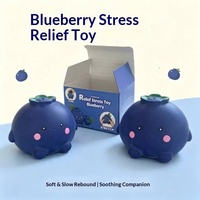 Groothandel Realistische Blauwe Bes Squishy Bal voor Kinderen en Tieners, Creatief Stressverlichtend, Langzaam Terugverende TPR Fruitbal voor Verjaardagen