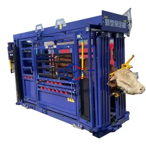 high efficiency hydraulic cattle squeeze chute cattle crush head holder cattle farm livestock breeding machinery and equipment