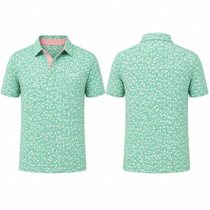 Polo de Golf Personalizado Premium para Hombre, Diseño Floral Menta, Rendimiento que Absorbe la Humedad, Marca Privada, Ropa Corporativa OEM - Product Image 4
