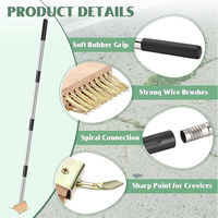Brosse de nettoyage pour jardin, brosse à récurer les joints, brosse à récurer les carreaux, outil pour carrelage, brosse à désherber en fil métallique