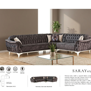 Sofá Cama Modular de Lujo Chesterfield Convertible en Forma de L, Disponible en Tamaños de 7, 6 y 5 Plazas, Hecho en Turquía - Product Image 2