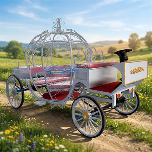 Chariot de Mariage Électrique Commercial Personnalisé en Métal Rose Citrouille, Modèle Cendrillon - Transport Spécial à Vendre - Product Image 1