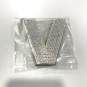 2022 Rhinestone DIY 26 chữ cái tiếng anh các bản vá lỗi 7.5cm 5cm Rhinestones đính A-Z 1-9 sắt trên quần áo các bản vá lỗi - Product Image 4