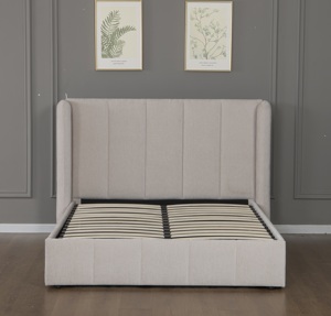 Willsoon bọc giường lưu trữ thủy lực với đầu giường chần dọc cao, giường nền tảng mềm hiện đại với lưu trữ nâng lên - Product Image 2