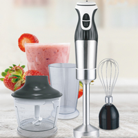 Mixeur plongeant électrique en acier inoxydable avec 2 vitesses, puissance de 1100 W, comprend un hachoir et un fouet - Mixeur plongeant de cuisine