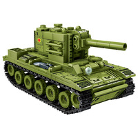 Blocs de construction de modèle de char soviétique KV 2 de la Seconde Guerre mondiale, briques à assembler sur le thème de l'histoire, jouet pour adolescents, cadeau pour garçons