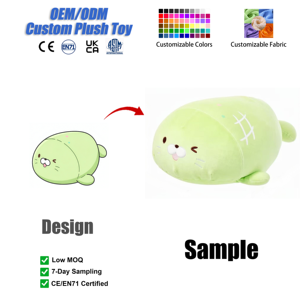Peluche Personalizzato a Forma di Foca, Giocattolo Morbido Colorato e Confortevole, Cuscino Rotondo a Forma di Foca - Product Image 1