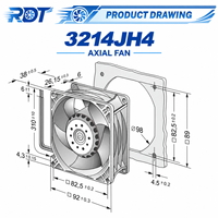 Ventilateur de refroidissement DC sans balais d'origine allemande 3214JH4 24VDC 92*92*38mm 50W, refroidissement stable, design compact, pour serveurs et télécommunications