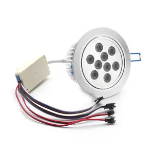 Adjustable 24vdc 9*3W DMX 3IN1 RGB+White led downlight with 3 years warranty