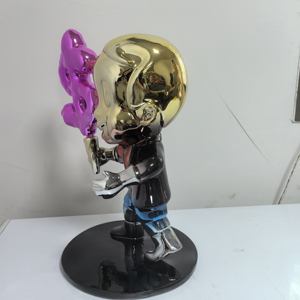 Escultura de colores cromados de resina de alta calidad, estatuas de la serie de arte <span class=keywords><strong>Monopoly</strong></span>, Niño de dibujos animados <span class=keywords><strong>Alec</strong></span> con letrero de dinero para galería de artes - Product Image 5