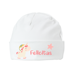Cappellino per neonati con nome Unicorno Magico (0-6 mesi) - Product Image 1