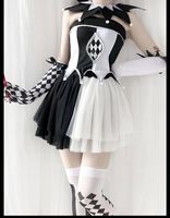 Robe d'halloween de la mariée fantôme de poker, clown de cirque Cosplay