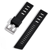 Bracelet de montre en caoutchouc fluoré FKM noir 20mm 22mm noir échelle ventilée style IFO bracelet de montre