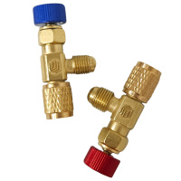 Robinet à boisseau sphérique en laiton pour gaz, outil de réfrigération, vanne de sécurité pour climatisation, réparation de climatisation, connexion à bride pour liquide fluoré