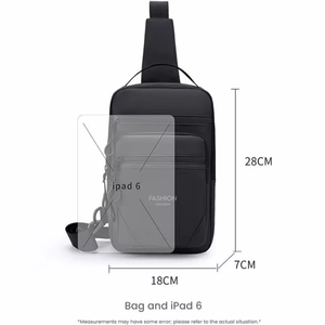 <span class=keywords><strong>Sac</strong></span> bandoulière portable antivol imperméable de haute qualité, <span class=keywords><strong>sac</strong></span> de <span class=keywords><strong>poitrine</strong></span> vintage personnalisé pour hommes, grande capacité, en nylon, design tendance - Product Image 2