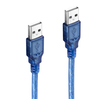 Cable de Datos USB 2.0 Tipo A Macho a USB 2.0 Tipo A Macho para Disco Duro de PC, Doble Blindaje (Lámina + Trenzado) 30cm 50cm