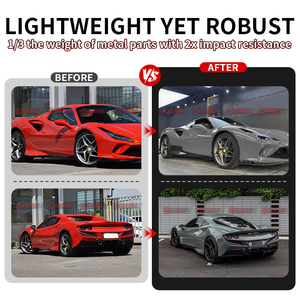 For Ferrari F8 Dry Carbon Fiber Side Skirts OEM Style Door Extension Lip Side <b>Spoiler</b> Auto Accessories - Product Image 2