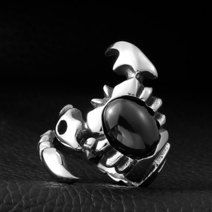 Soldato in acciaio SS8-032R acciaio inox anello di scorpione per gli uomini Punk Biker gioielli Cool alla moda gioielli all'ingrosso - Product Image 6