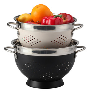 WELLWAY Passoire en acier inoxydable robuste allant au lave-vaisselle pour rincer les légumes et les fruits avec poignée confortable - Product Image 3