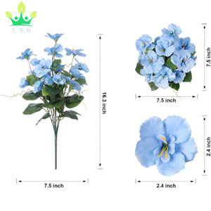 Plantes en soie artificielle <span class=keywords><strong>fleurs</strong></span> <span class=keywords><strong>pour</strong></span> printemps <span class=keywords><strong>été</strong></span> réaliste fleur <span class=keywords><strong>d</strong></span>'hibiscus bleu <span class=keywords><strong>pour</strong></span> pot planteur maison porche patio balcon cour - Product Image 4