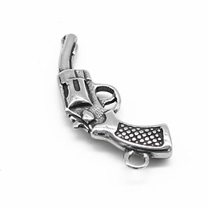 Charme en forme de mini pistolet rétro en acier inoxydable Yunnique, style vintage, pour la fabrication de bijoux, accessoires, pendentif - Product Image 3
