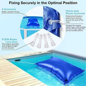 Inflatable Pool Pillow 120x240cm 120x450cm Blue Floating Mat For Outdoor Swimming Pool Cover With Rope Set - Product Image 3