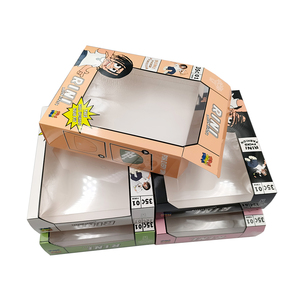 Tùy chỉnh các tông hộp giấy với rõ ràng <span class=keywords><strong>PVC</strong></span> cửa sổ 350GSM nghệ thuật thẻ trắng dệt kim hat mặt hàng thời trang đóng gói hộp - Product Image 2