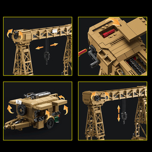 Miniatures de grues portiques allemandes de la Seconde Guerre mondiale, véhicules d'entretien de chars, accessoires d'atelier, 9 figurines, ensemble de blocs de construction pour adultes - Product Image 3