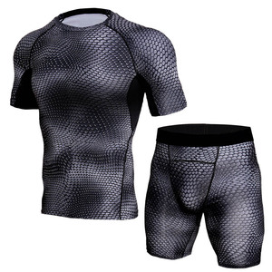 T-shirt de compression à coutures plates 3D haute performance en tissu tricoté 180g, design vierge, pour le sport et le fitness, vente en gros - Product Image 2