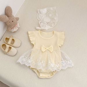 OEM ODM Engepapa Baby Meisjes Kleding Zomer Pasgeboren Baby Rompertje Kant Korte Mouw Baby Romper Babykleding - Product Image 6