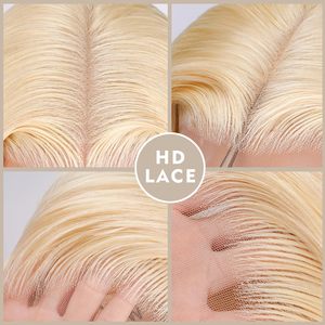 Precio de Fábrica, Pelucas de Encaje Completo HD Rubio 613, <span class=keywords><strong>Cabello</strong></span> Humano Virgen Camboyano Crudo, Encaje Frontal 13x4, Ondulado, Peluca de <span class=keywords><strong>Cabello</strong></span> Humano Rubio - Product Image 4