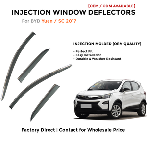 แผ่นบังลมข้างประตูรถยนต์ สำหรับ BYD Yuan SC 2017 อุปกรณ์ตกแต่งรถยนต์ - Product Image 2