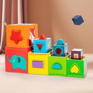 Jouets d'empilage en bois créatifs, ensemble de formes, tour de construction, jouets en bois Montessori, éducation précoce pour le développement cognitif - Product Image 5