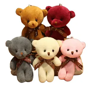 Wholesale Mini Teddy Bear With Love Bow Tie Kawaii Small Pendant Soft Stuffed Animal Doll Super Cheap Doll High Quality