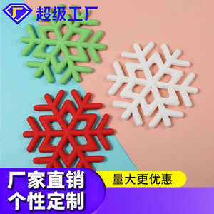 Silicone <b>Snowflake</b> <b>Placemats</b> Irregular Shape Heat Insulating Non Slip Christmas Table Mats - Product Image 5
