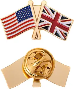 Insignia de Metal con botón personalizado, insignia de la bandera de todos los países, con solapa