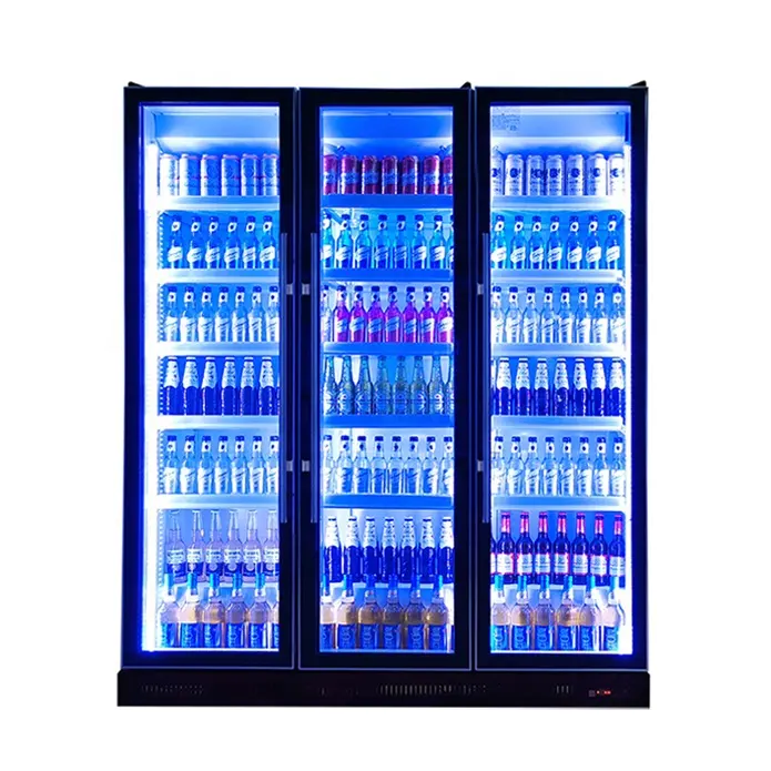 3 couleurs LED lumière boisson bière boissons alcool vin liqueur Bar affichage réfrigérateur et réfrigérateur refroidisseur